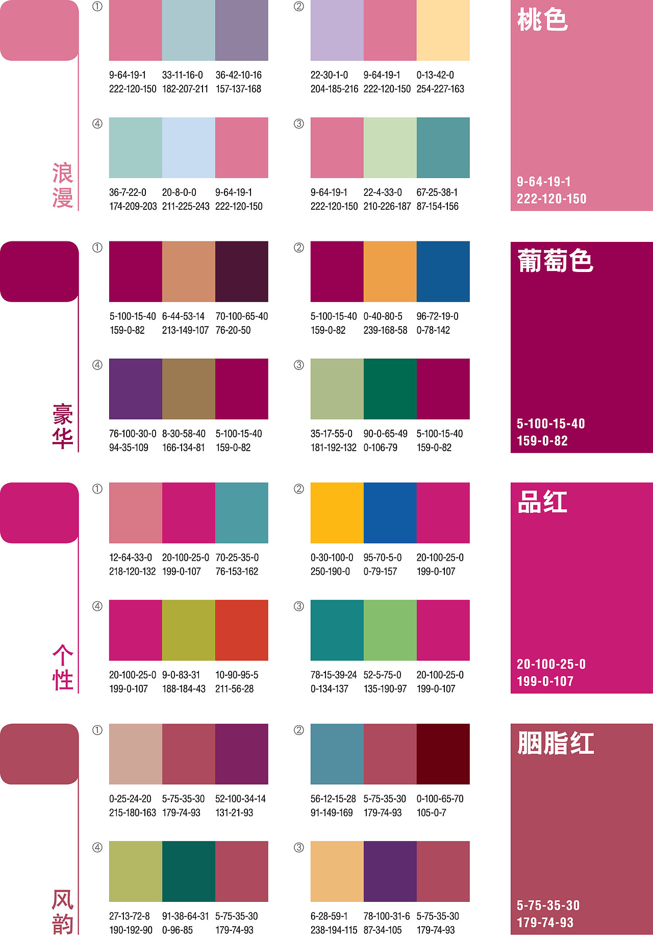 经典配色方案协调色红色