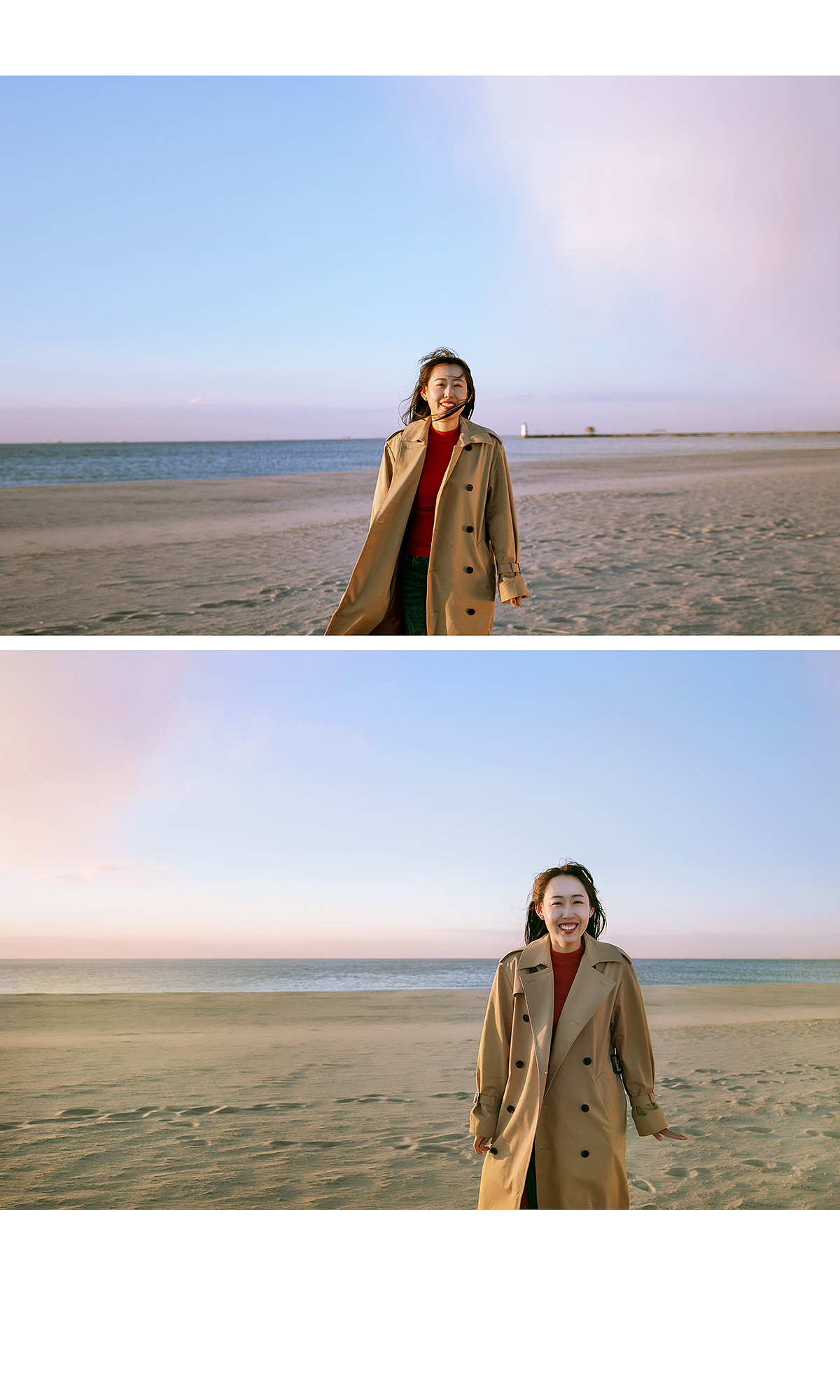 冬季的海边人像