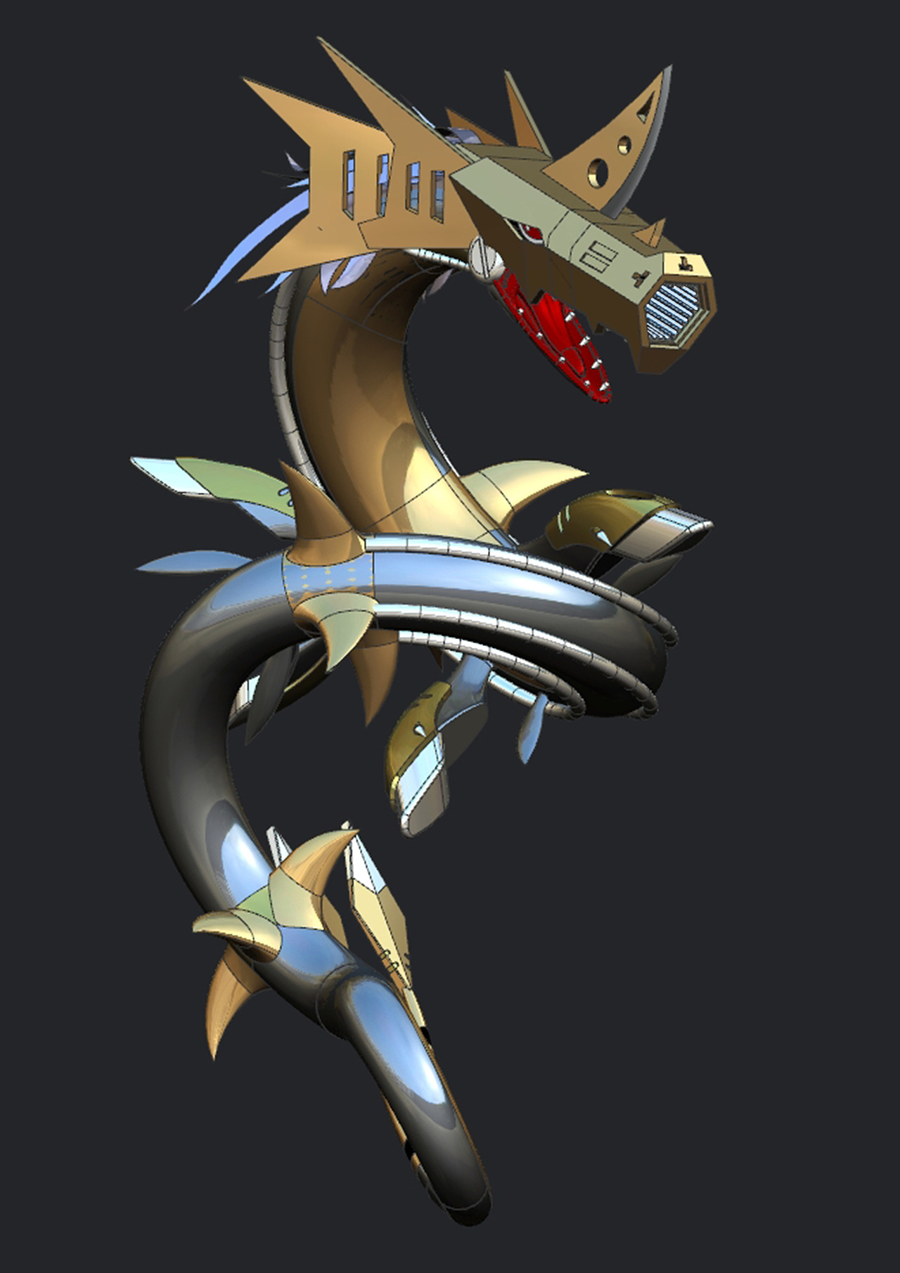 钢铁海龙兽三维造型