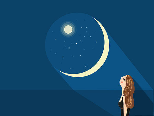 简单插画设计-望月（个人主页-ZMjQ1NjE4MDQ=） - 创作习作 - 站酷设计师行走的独角兽原创素材 - 站酷ZCOOL