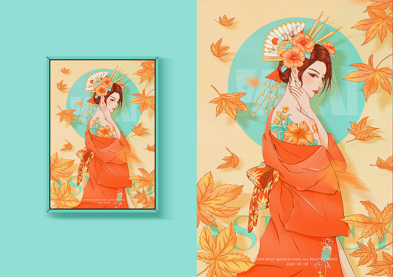 一個(gè)動(dòng)態(tài)就是一張插畫(huà)海報(bào)（圖ZMjA5NTQ3MTQ0） - 藝術(shù)插畫(huà) - 站酷設(shè)計(jì)師小森桃ASHLEY原創(chuàng)素材 - 站酷ZCOOL