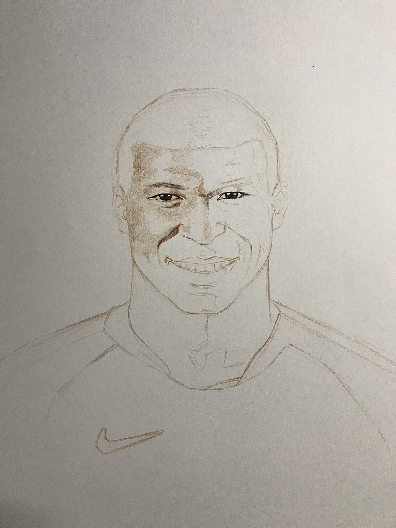 彩铅人物系列-法国球星 姆巴佩