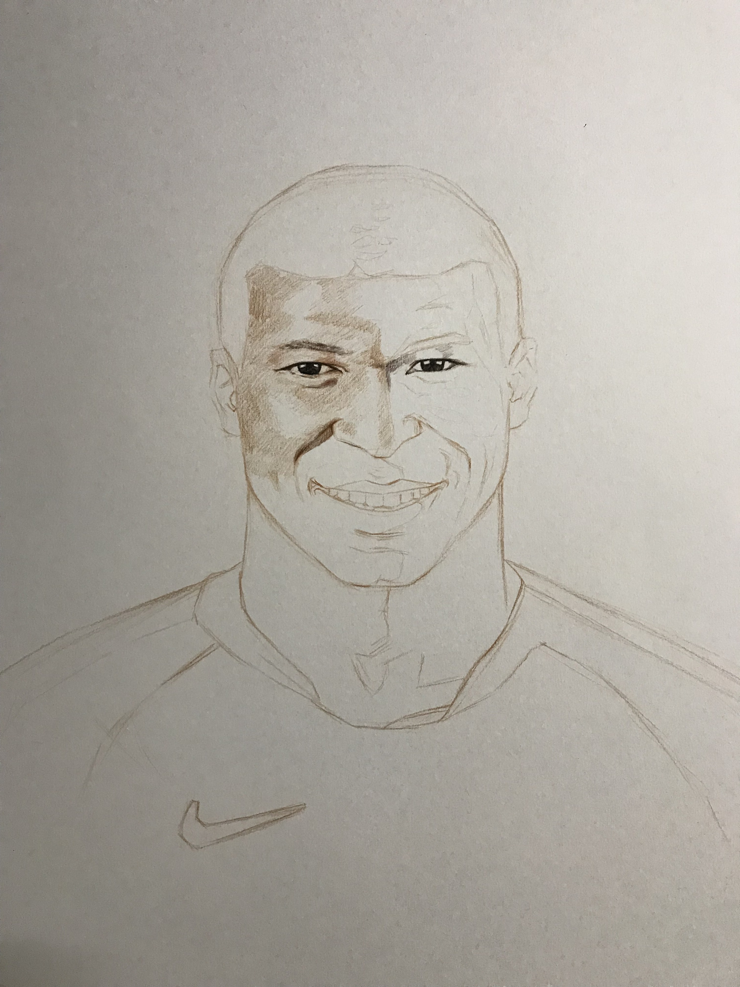 彩铅人物系列-法国球星 姆巴佩|纯艺术|绘画|金波大叔 - 原创作品