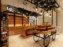 眼鏡店裝修—輕奢時(shí)尚原木風(fēng)京立眼鏡店