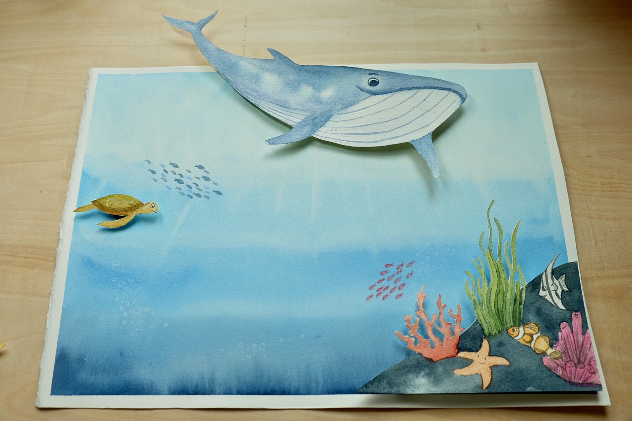 水彩插画练习《海底世界》
