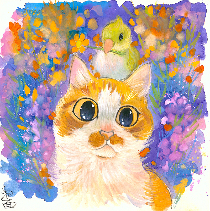 一些水彩猫猫狗狗