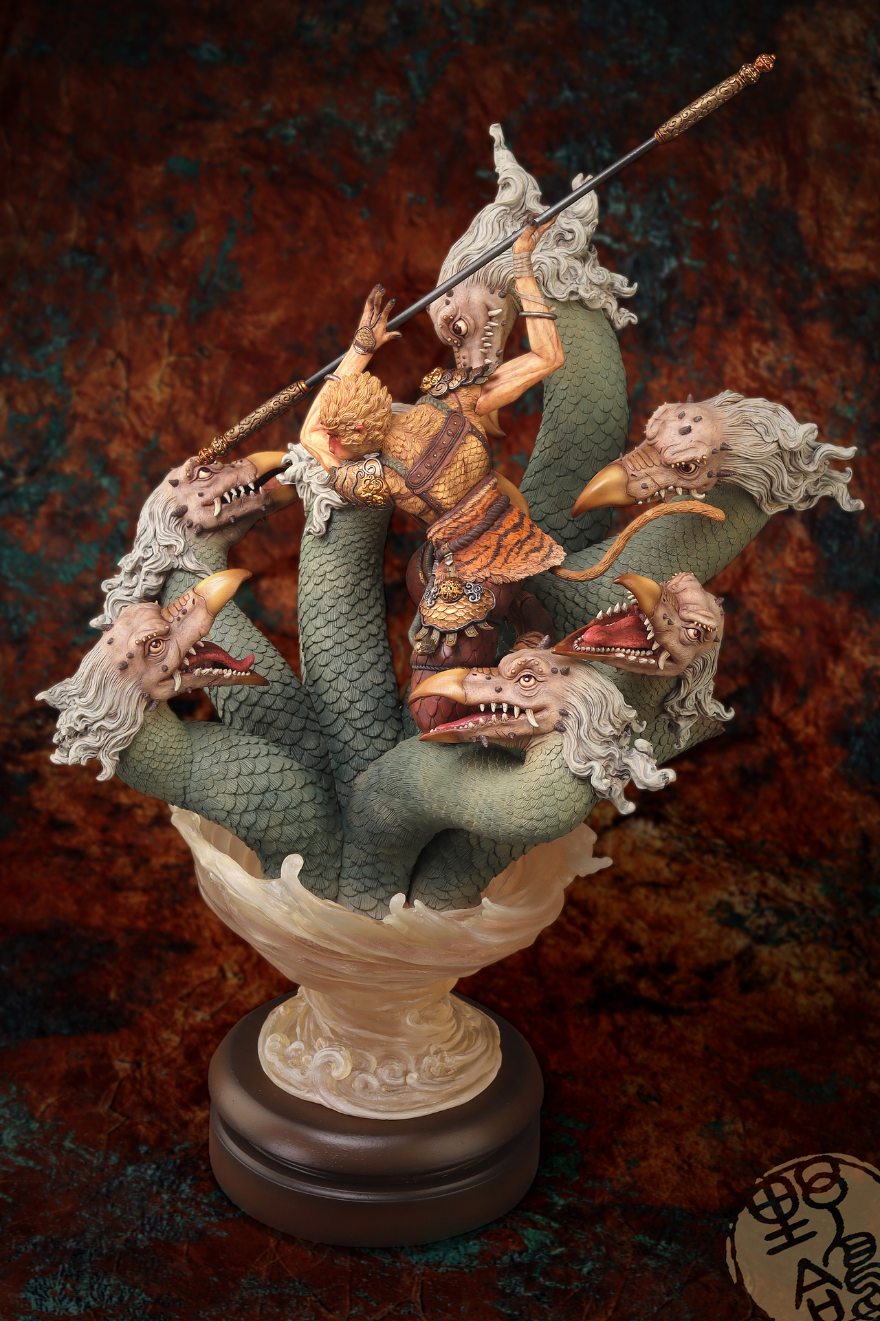 野鸽原创GK雕塑作品《战九头虫》