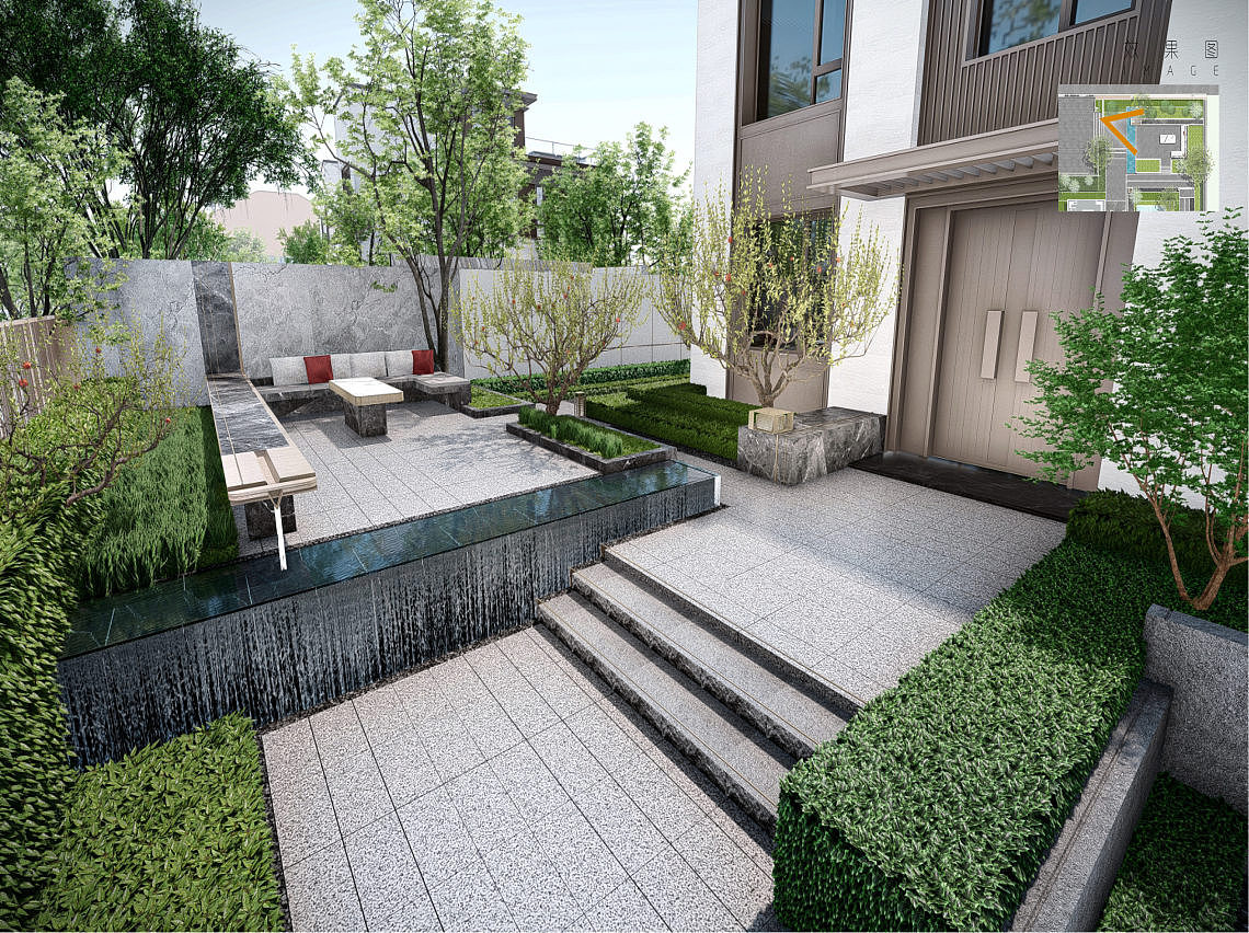 现代庭院景观SU模型下载（图ZMzEzMDAyNDY0） - 景观设计 - 站酷设计师素模网原创素材 - 站酷ZCOOL