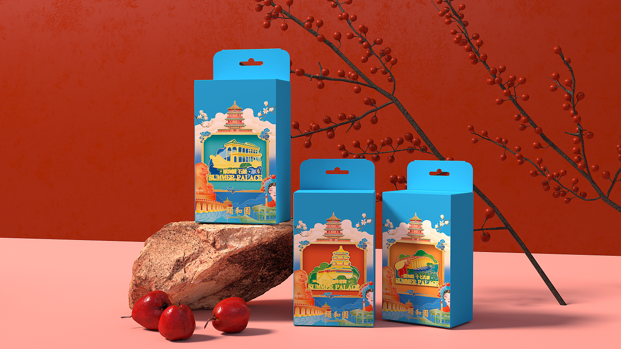 颐和园文创商业插画包装