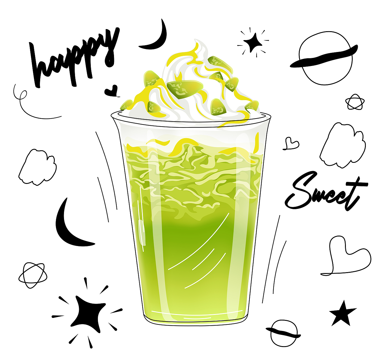 奶茶果茶单品宣传插画（图ZMzE2NzQzODYw） - 宣传物料 - 站酷设计师CiCi鸭原创素材 - 站酷ZCOOL