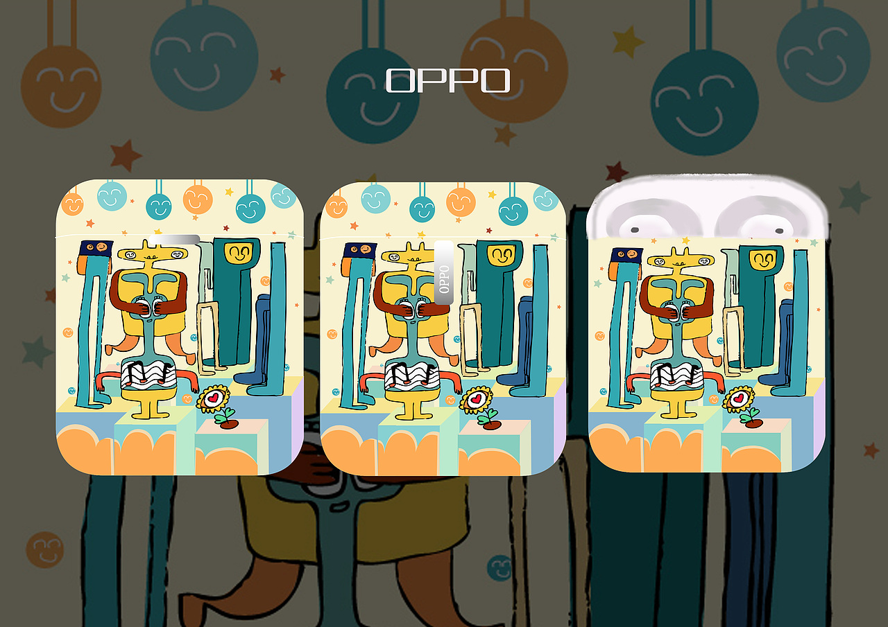 oppo耳机 音你而爱，随性而活!（图ZMTkyODY0Nzg0） - 图案 - 站酷设计师梦落落的插画小世原创素材 - 站酷ZCOOL