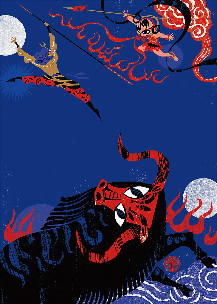 《讲给少年的西游记》封面插图（图ZMjcxNDA0ODIw） - 艺术插画 - 站酷设计师田东明DMD原创素材 - 站酷ZCOOL