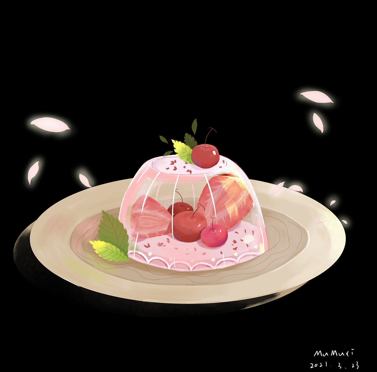 草莓果冻|插画|创作习作|木木夕29 - 原创作品 - 站酷 (zcool)