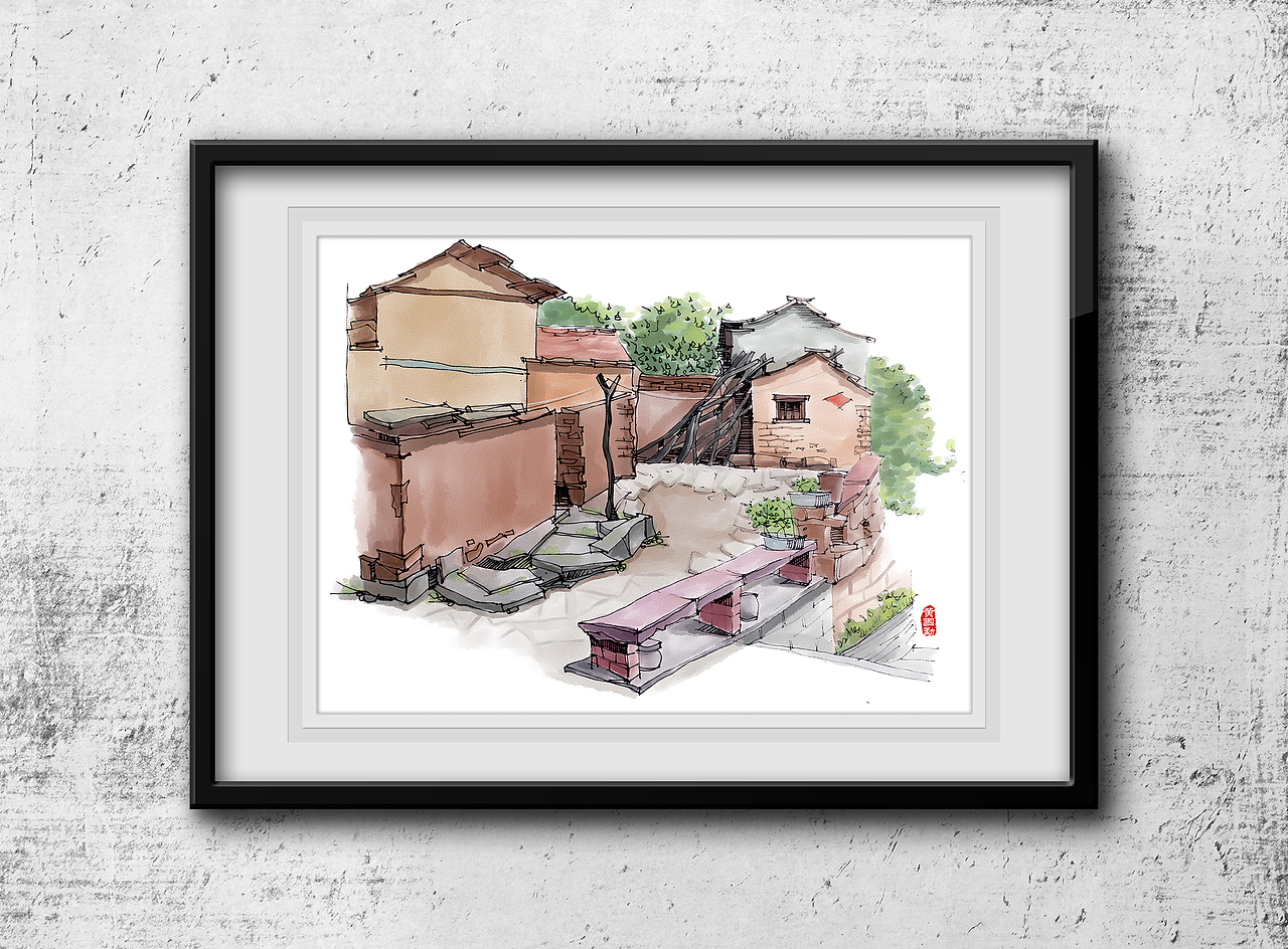 太行石板巖村（圖ZOTk2NzMwNjA=） - 創(chuàng)作習(xí)作 - 站酷設(shè)計師Graymon原創(chuàng)素材 - 站酷ZCOOL