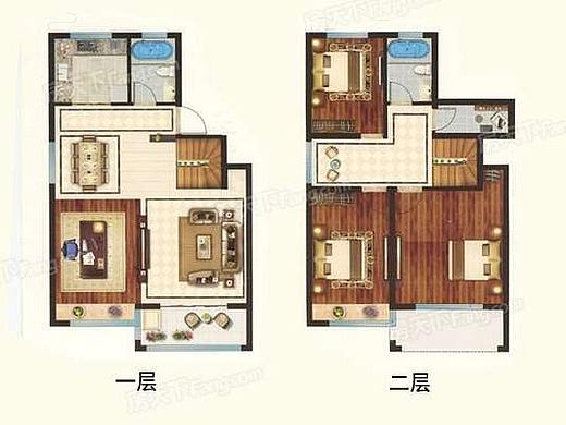 嘉祥桂雨江南复式户型图和效果图