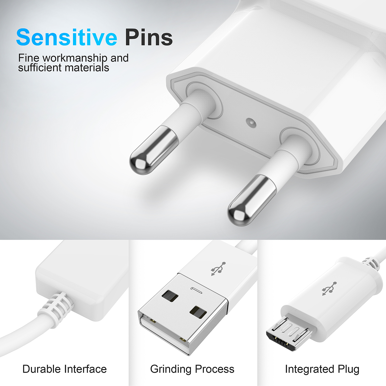 欧规充电器 安卓数据线 建模渲染 产品摄影