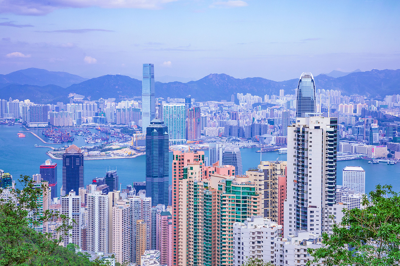 香港太平山顶港岛径1一段中环维多利亚港