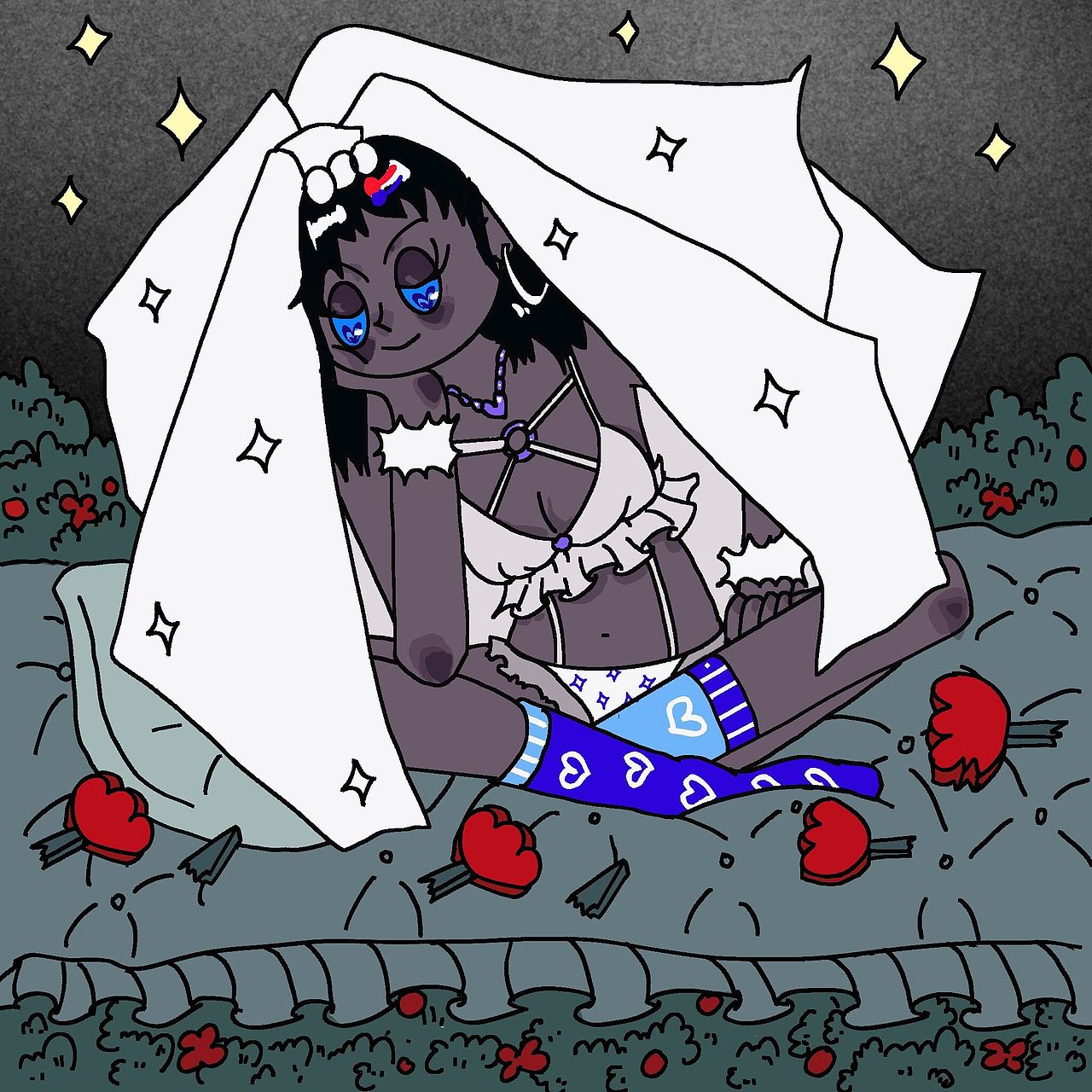 废平回收站丨花园新娘（图ZMjQ5MjMwNzY4） - 艺术插画 - 站酷设计师饭桶废平原创素材 - 站酷ZCOOL