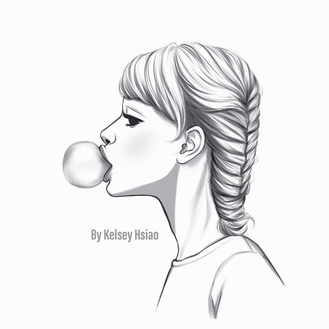 女生侧面（图ZMTYyMzQ4NjI0） - 新锐潮流插画 - 站酷设计师大树晚风原创素材 - 站酷ZCOOL