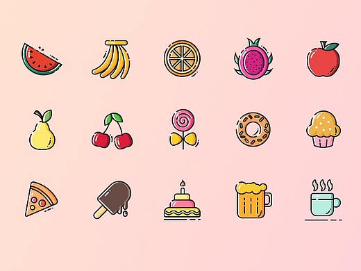 MEB风格美食小图标（个人主页-ZNDkxNDg3NDA=） - 图标 - 站酷设计师糊小鱼没烧糊原创素材 - 站酷ZCOOL
