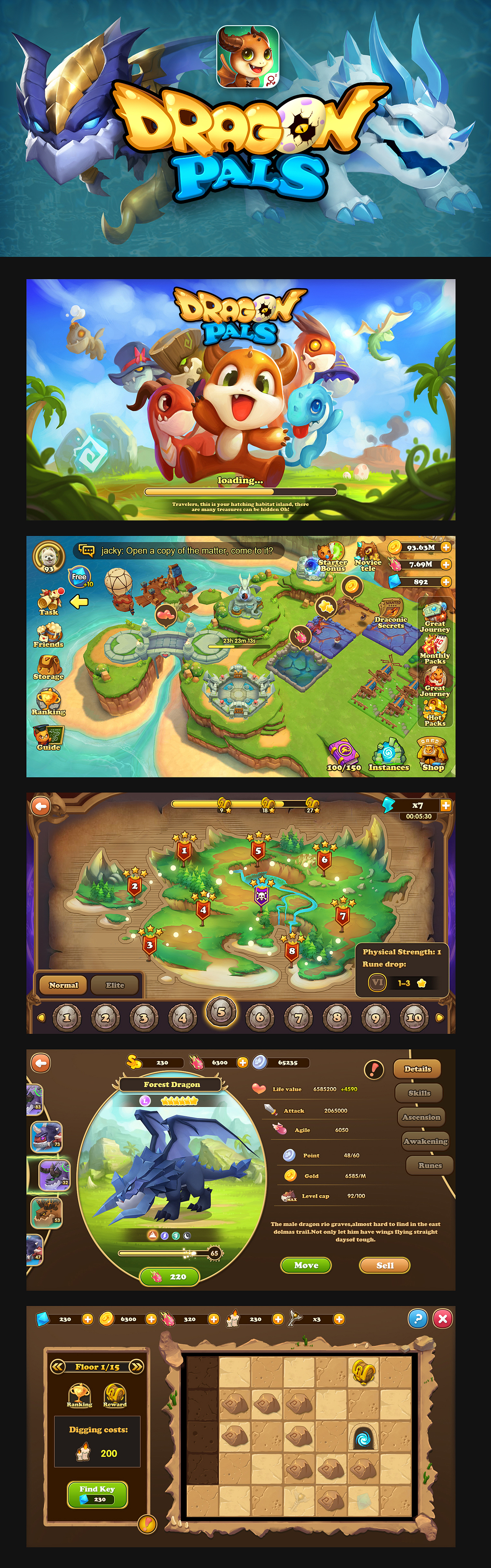 DragonPals - 休闲养成对战游戏！（图ZMTA1OTM2NzI4） - 游戏UI - 站酷设计师putikai原创素材 - 站酷ZCOOL