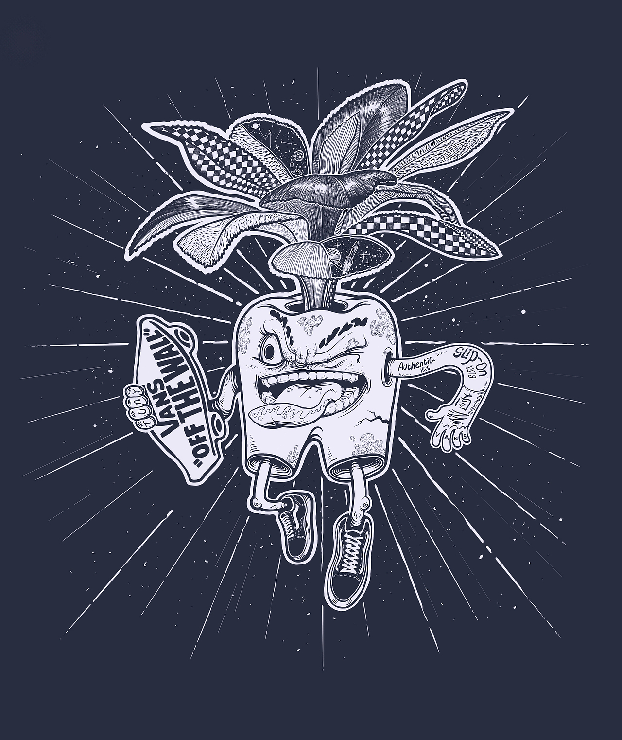Teeth #vans艺术家#（图ZNDc3ODk1MzY=） - 商业插画 - 站酷设计师一楠原创原创素材 - 站酷ZCOOL