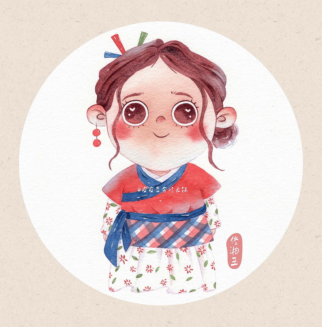 手绘水彩儿童插画—武林外传