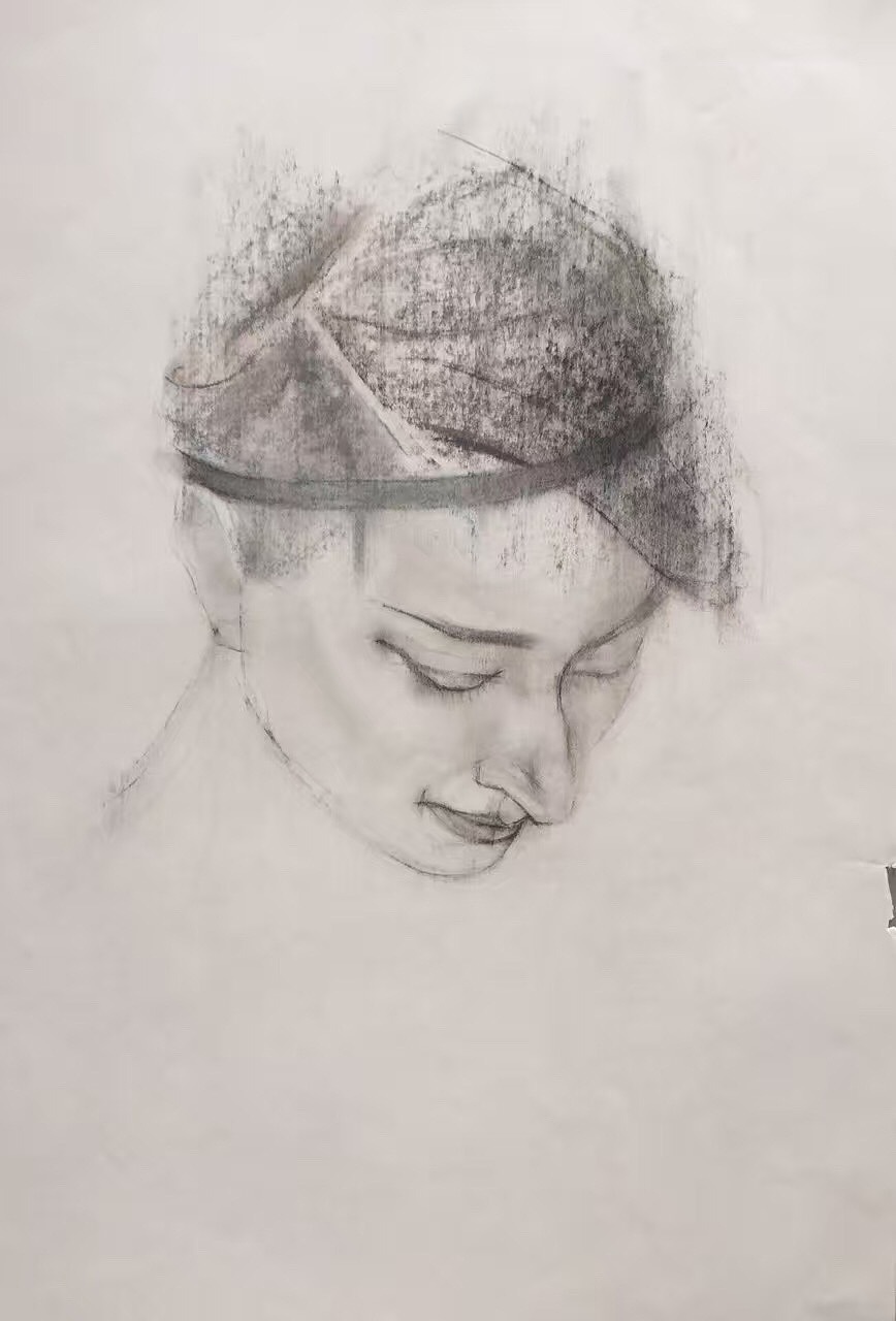 色粉笔素描