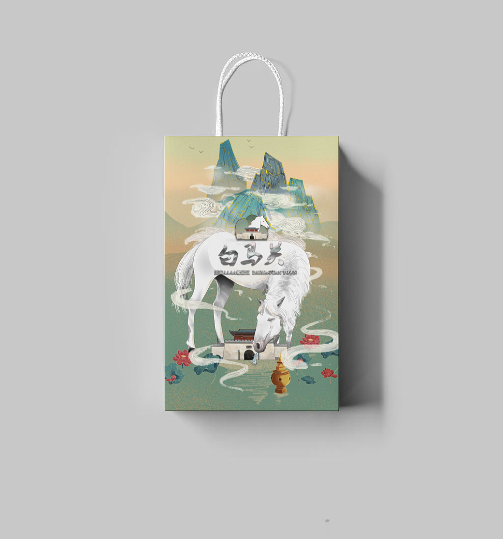 白马关风景区logo设计国潮插画（图ZMjM5OTczNTMy） - 商业插画 - 站酷设计师插画YU原创素材 - 站酷ZCOOL