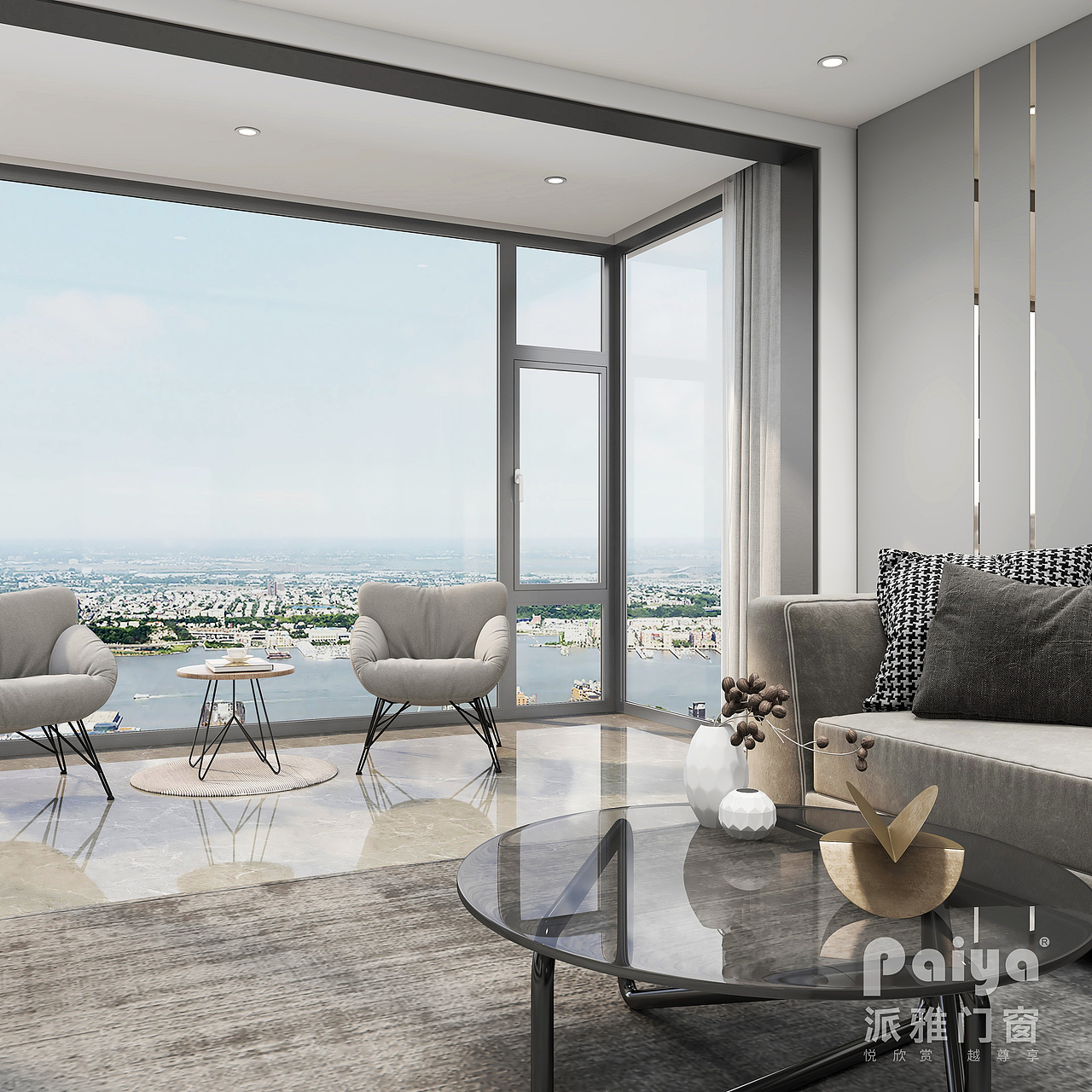 十大门窗品牌派雅-铝合金门窗效果图