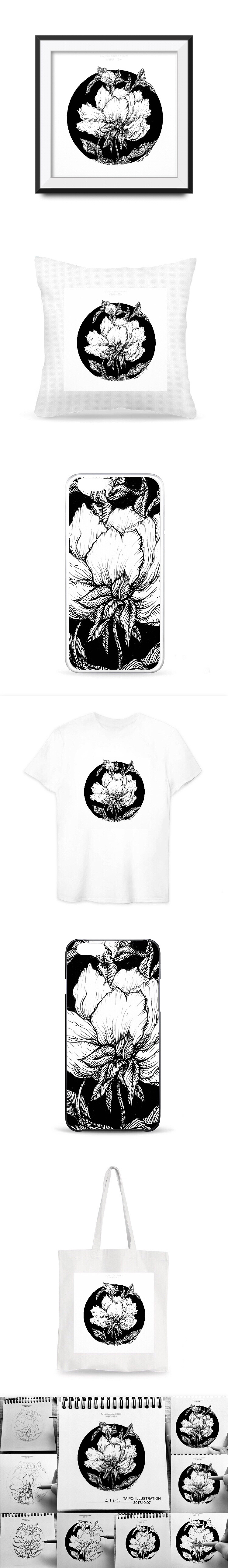 黑白插画设计（图ZOTM0MDQ2MTI=） - 图案 - 站酷设计师太婆原创素材 - 站酷ZCOOL