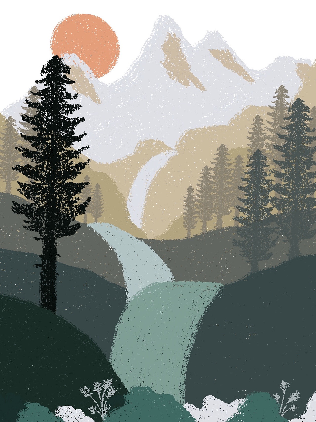 春夏秋冬系列装饰画插画（图ZMjQwMDcyMzY0） - 商业插画 - 站酷设计师美朵花吉原创素材 - 站酷ZCOOL