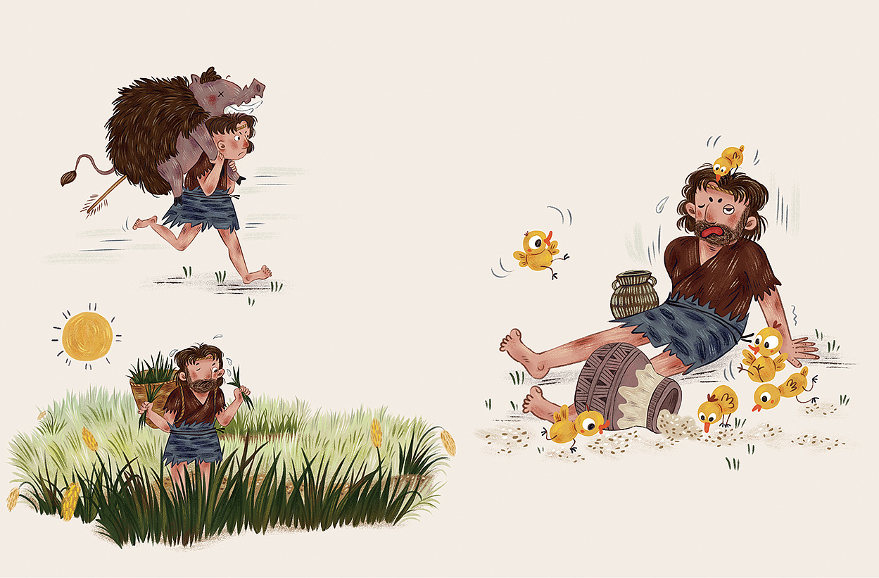 原始部落系列儿童绘本4|插画|绘本|哇哇哇儿插 - 原创作品 - 站酷