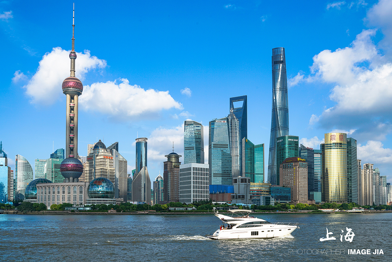 4k航拍早晨晴朗阳光下充满活力的上海视频特效素材-千库网
