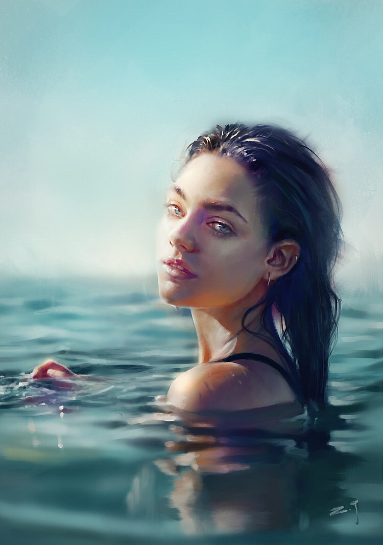 水中少女练习|插画|商业插画|zhan_j - 原创作品 - 站酷 (zcool)