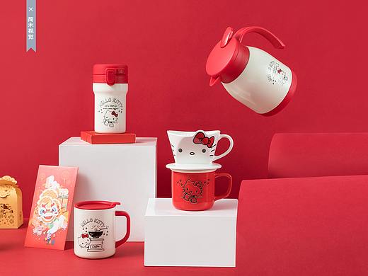 HELLOKITTY新年组合杯子 ✖ 水壶保温杯口杯马克杯摄影
