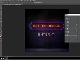 PS教程-16制作霓虹字效-PS教程PS圖層樣式