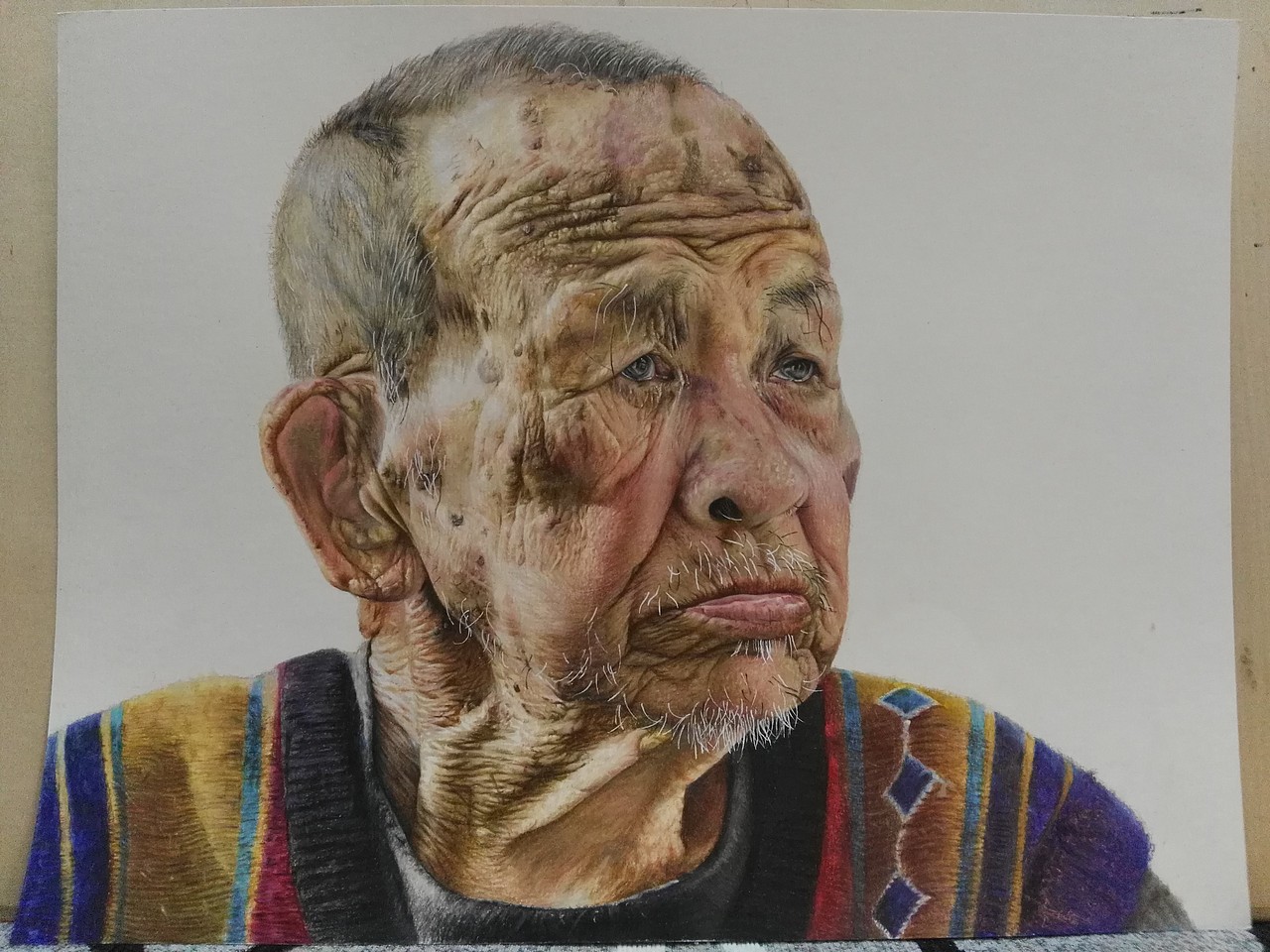 写实彩铅作品《爷爷》（图ZNzkyMTc3NDg=） - 绘画 - 站酷设计师浩轩手绘原创素材 - 站酷ZCOOL