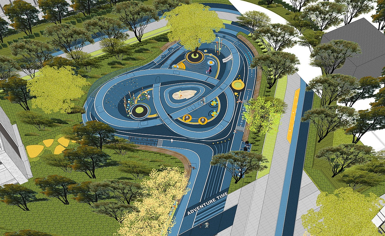 华润时代之城大区景观SU模型下载