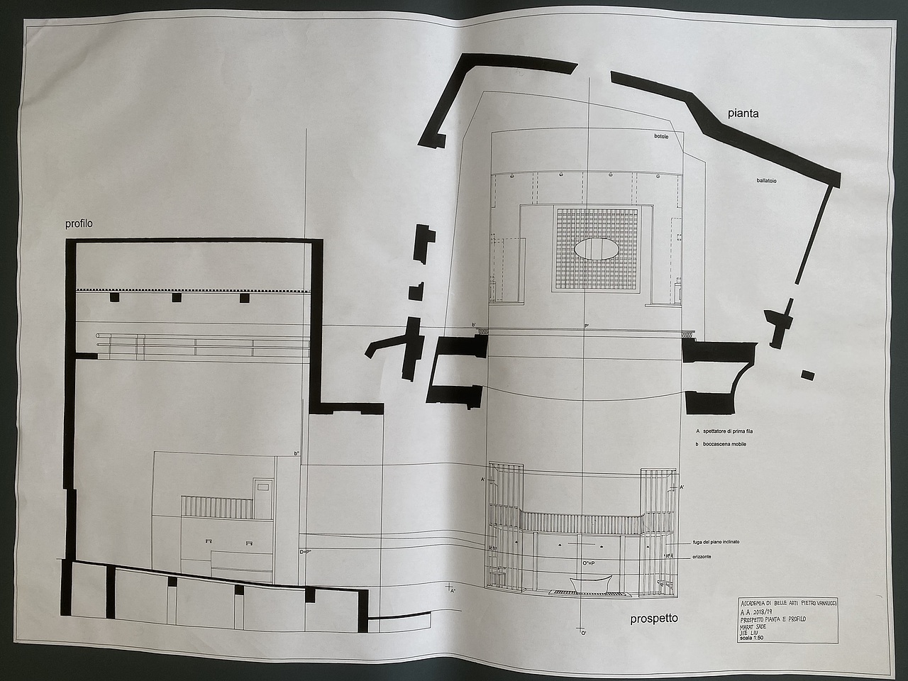 话剧《马拉萨德》手绘舞台设计稿