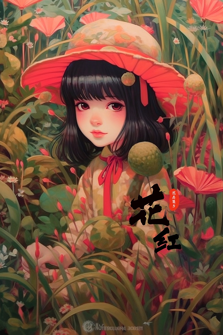 AI绘画 MJ v5(花红)