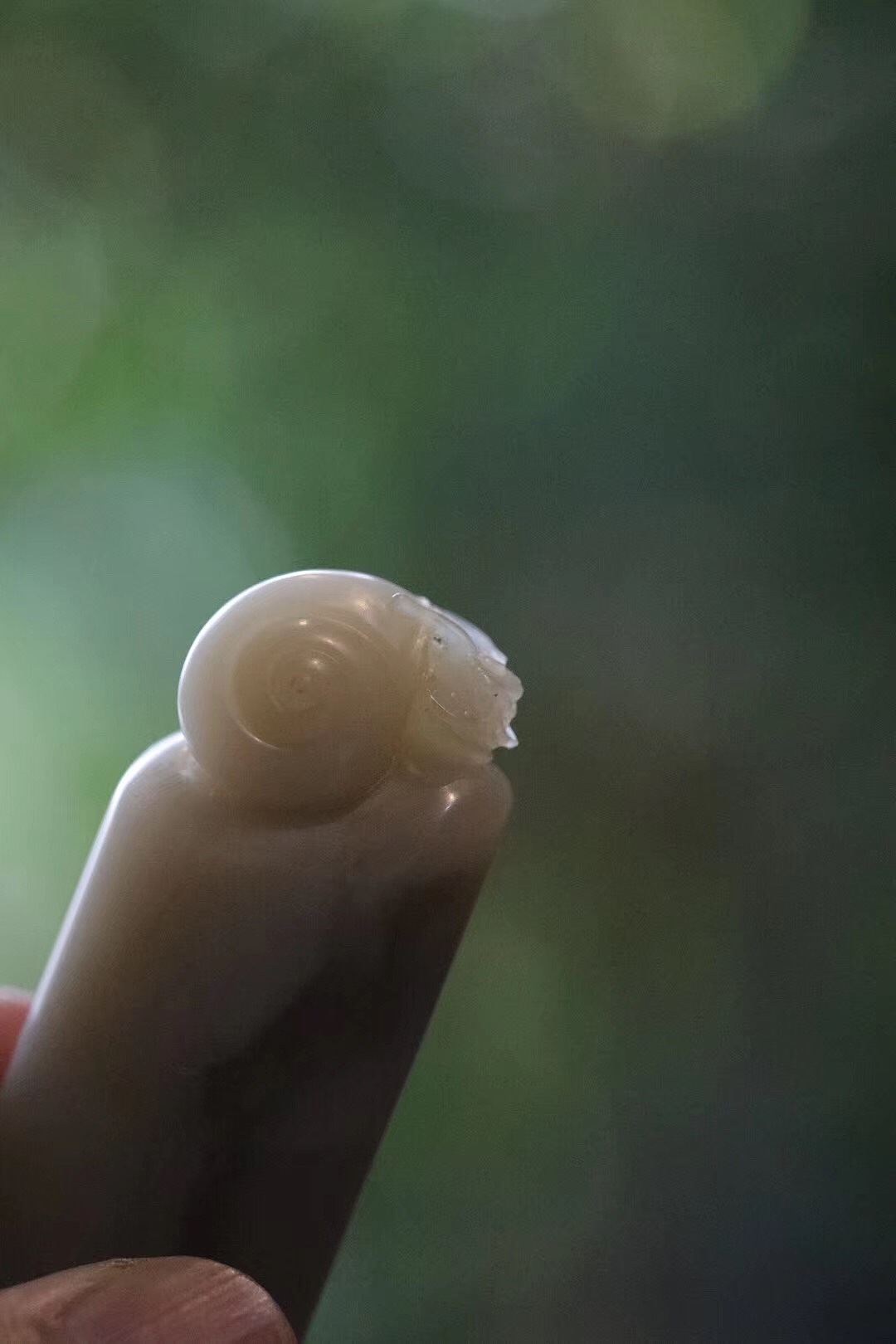 秋坞居龙首蜗牛身巴林石作品