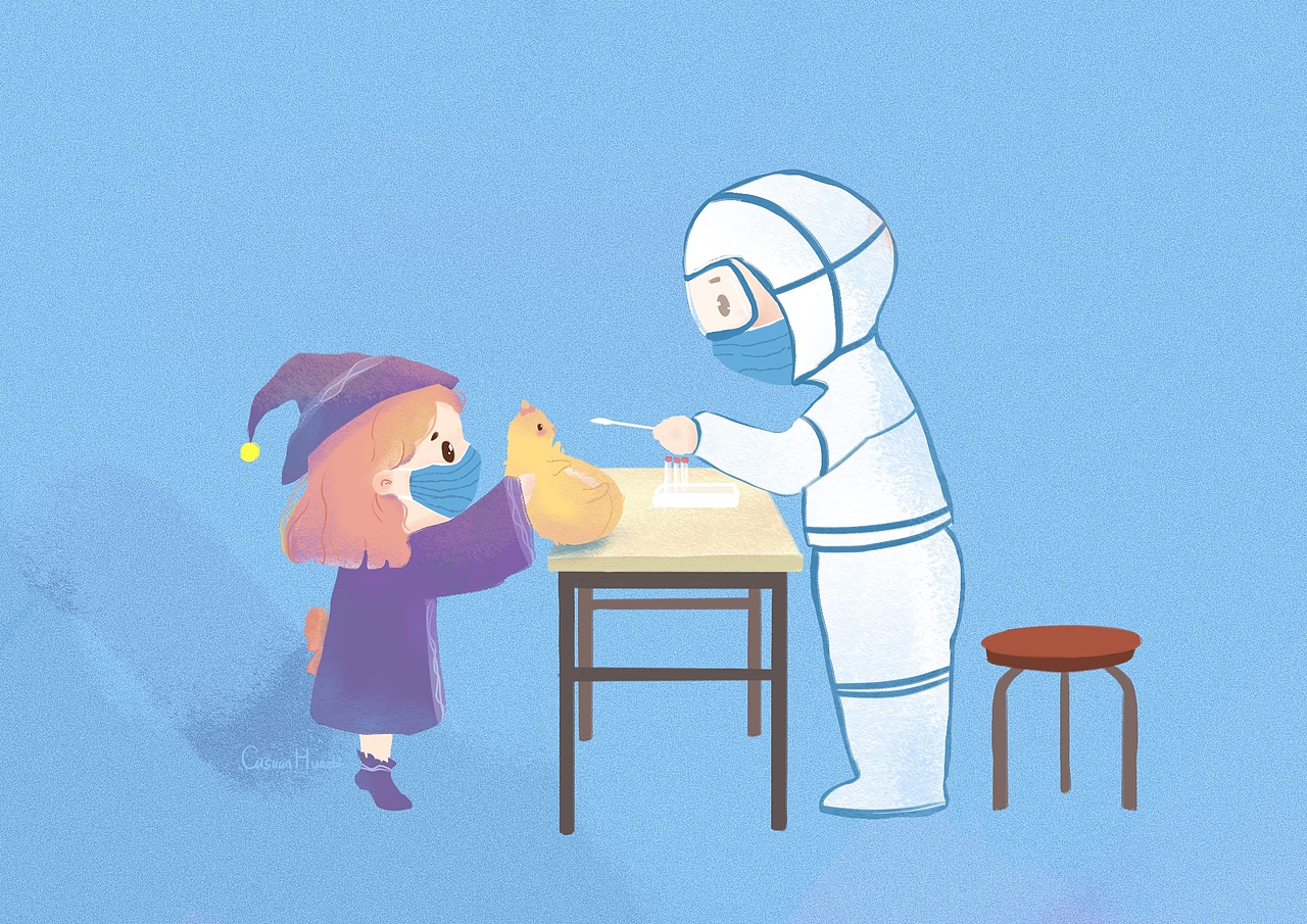 小魔女系列之防疫（图ZMzAwNTA5ODQ0） - 儿童插画 - 站酷设计师醋酸花枝原创素材 - 站酷ZCOOL