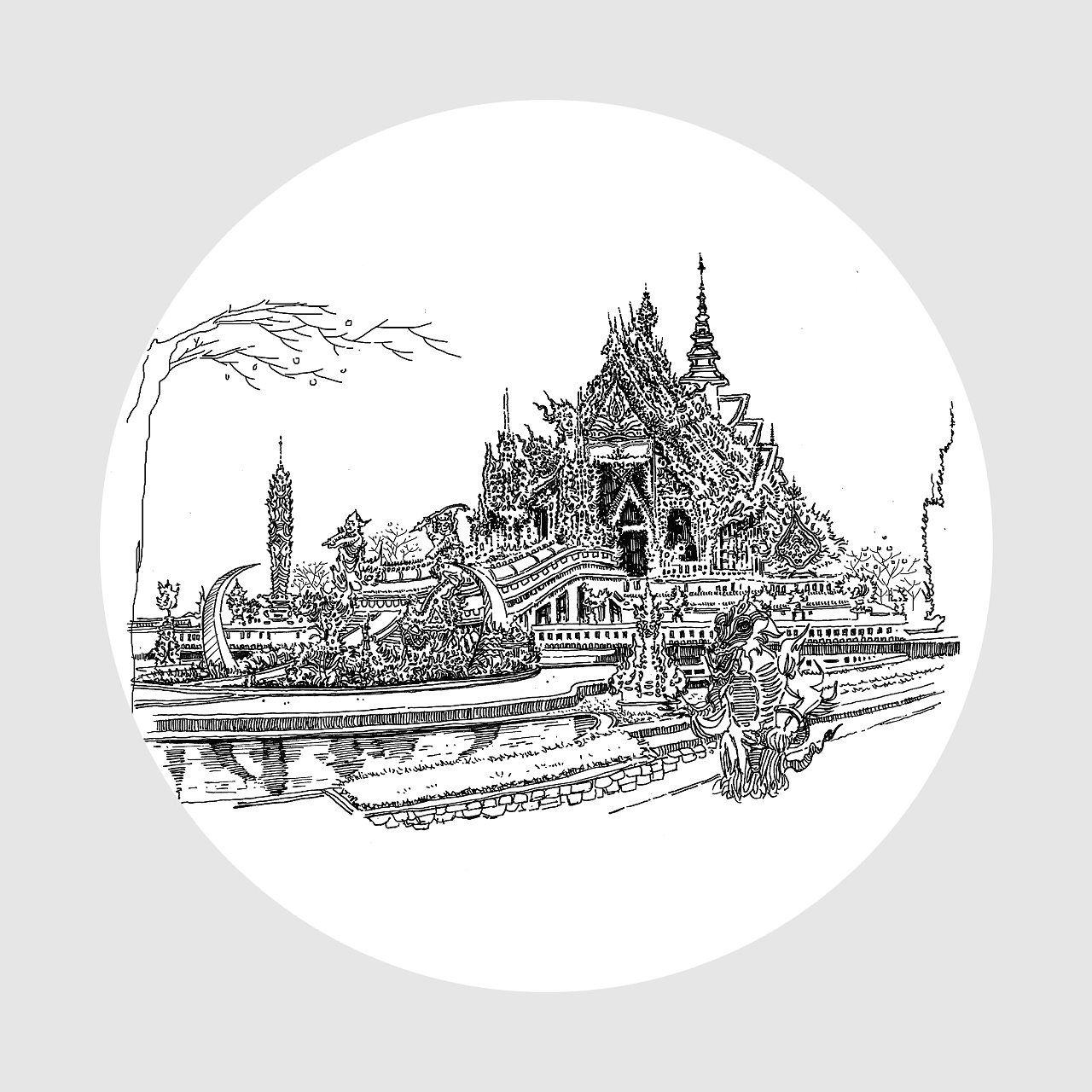 泰国白庙|纯艺术|绘画|liboqu - 原创作品 - 站酷 (zcool)