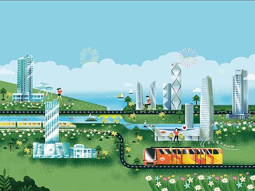 噪点插画-卓越城市更新参观导览