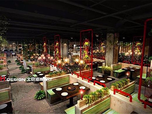 河北邯郸春园烤肉餐饮设计案例—北京海岸设计