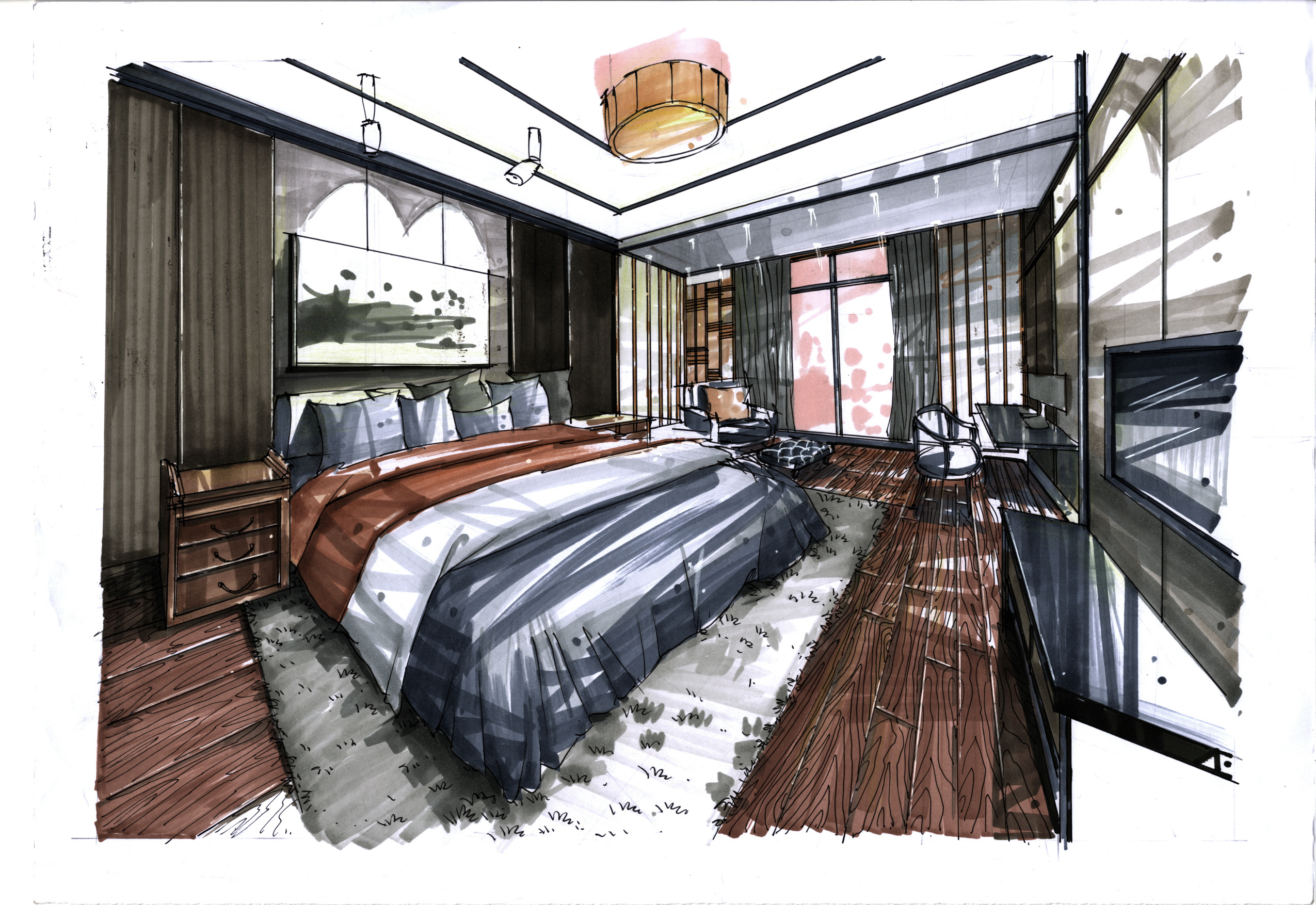简单房间设计图手绘,卧室图手绘,手绘房间_大山谷图库