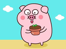 逗豆猪表情包 种花 微博@萌趣老逗