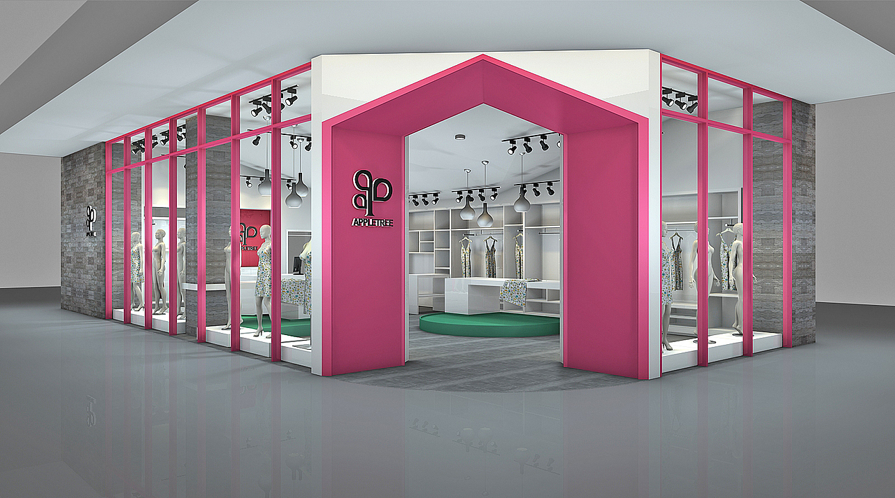 APPLE TREE女装专卖店（图ZNTA3NzE5MzI=） - 展陈设计 - 站酷设计师空间设研所原创素材 - 站酷ZCOOL