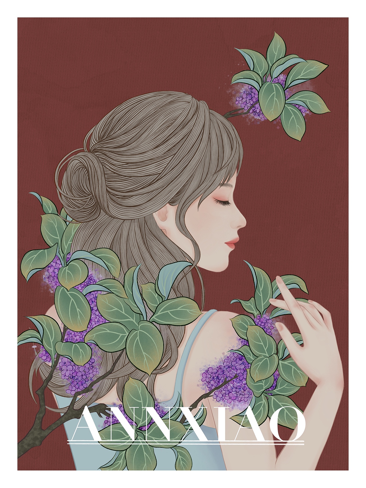 原创插画//美人花语:丁香